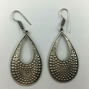 Women's Boutique Earrings Antique Silver Oval New